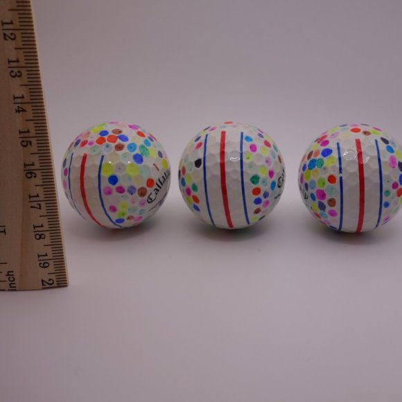 Set of Three(3) Pre-Loved Hand Design Callaway Chromesoft Golf Balls with Box - Picture 8 of 16